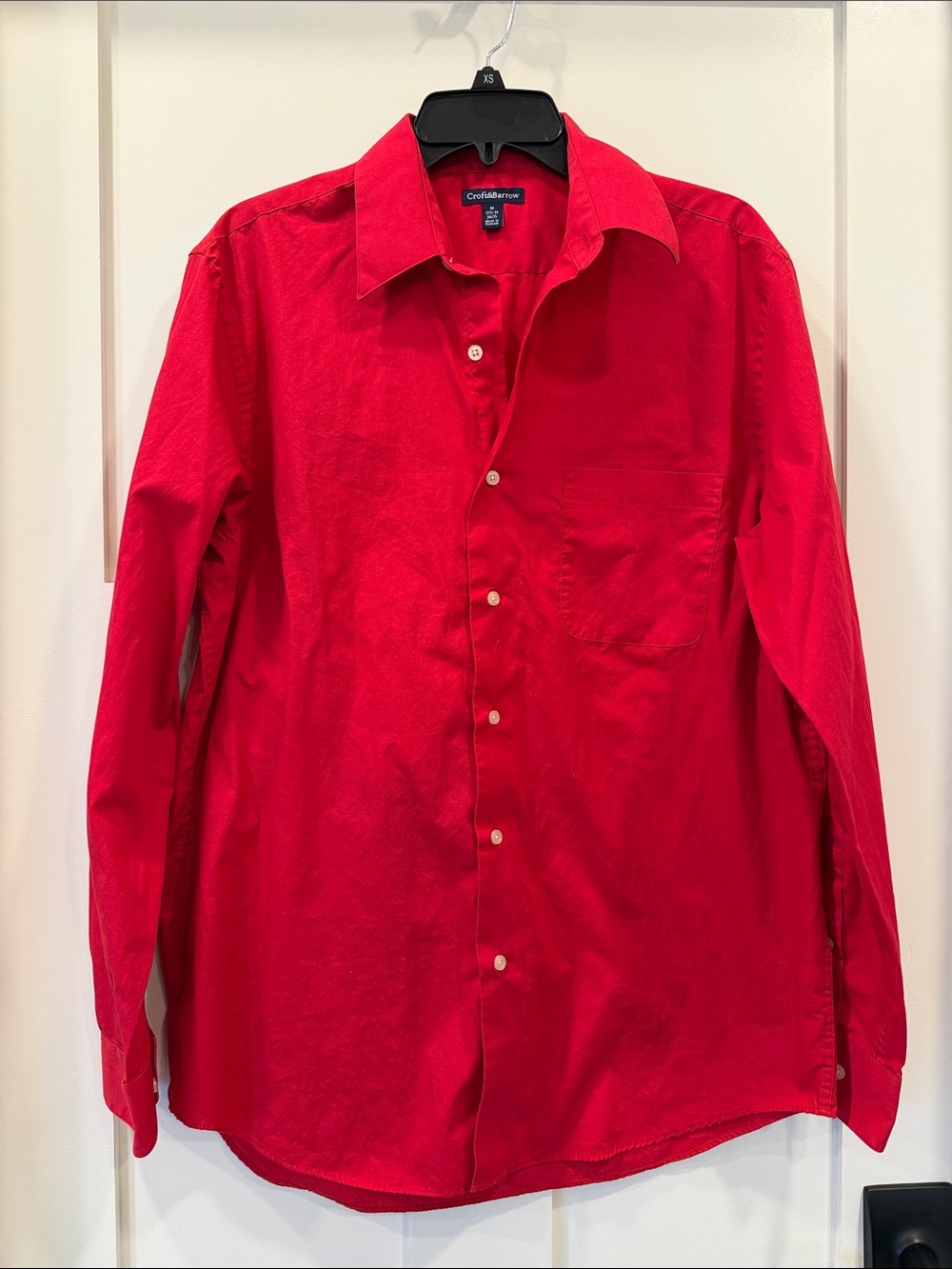 croft & barrow Men's Bright Red Long-Sleeve Button Shirt